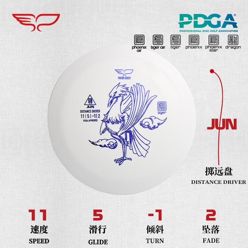 JUN disc golf Driver Tiger Line