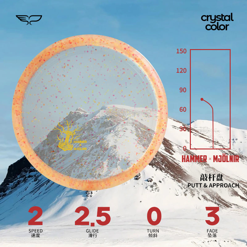 Hammer disc golf Putter&Approach Crystal Color Line|Yikun discs