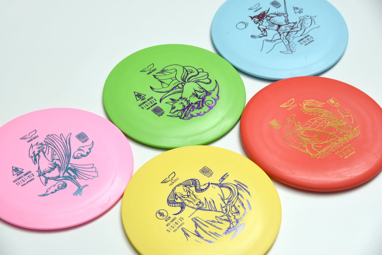 5-disc Tiger Line disc golf set by Yikun