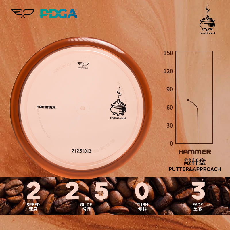 Hammer disc golf putter Crystal Scent Line|Yikun discs